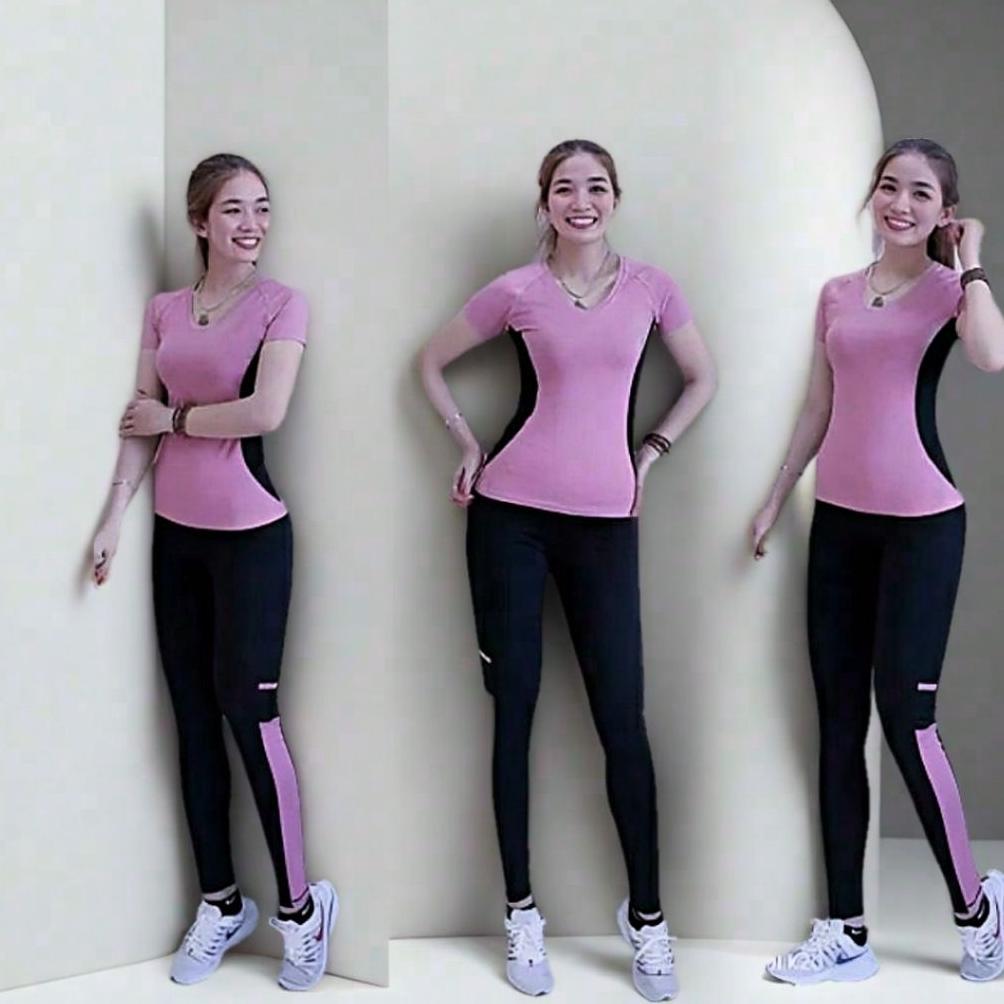 Grade Ori Setelan Senam Wanita Set Olahraga Zumba Aerobic Gym Fitness Yoga