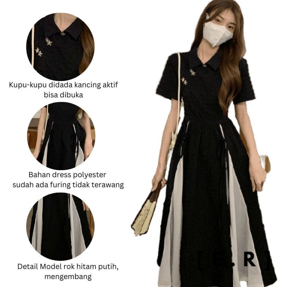 BEST SELLER Black Harajuku Dress Retro/Gaun Harajuku/Dress Hitam Harajuku