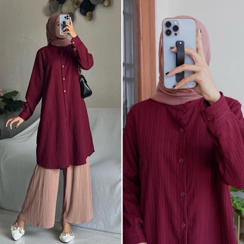 DISKON TUNIK POLOS WANITA LADY CRUSH OVERSIZE / TUNIK ZALFA JUMBO