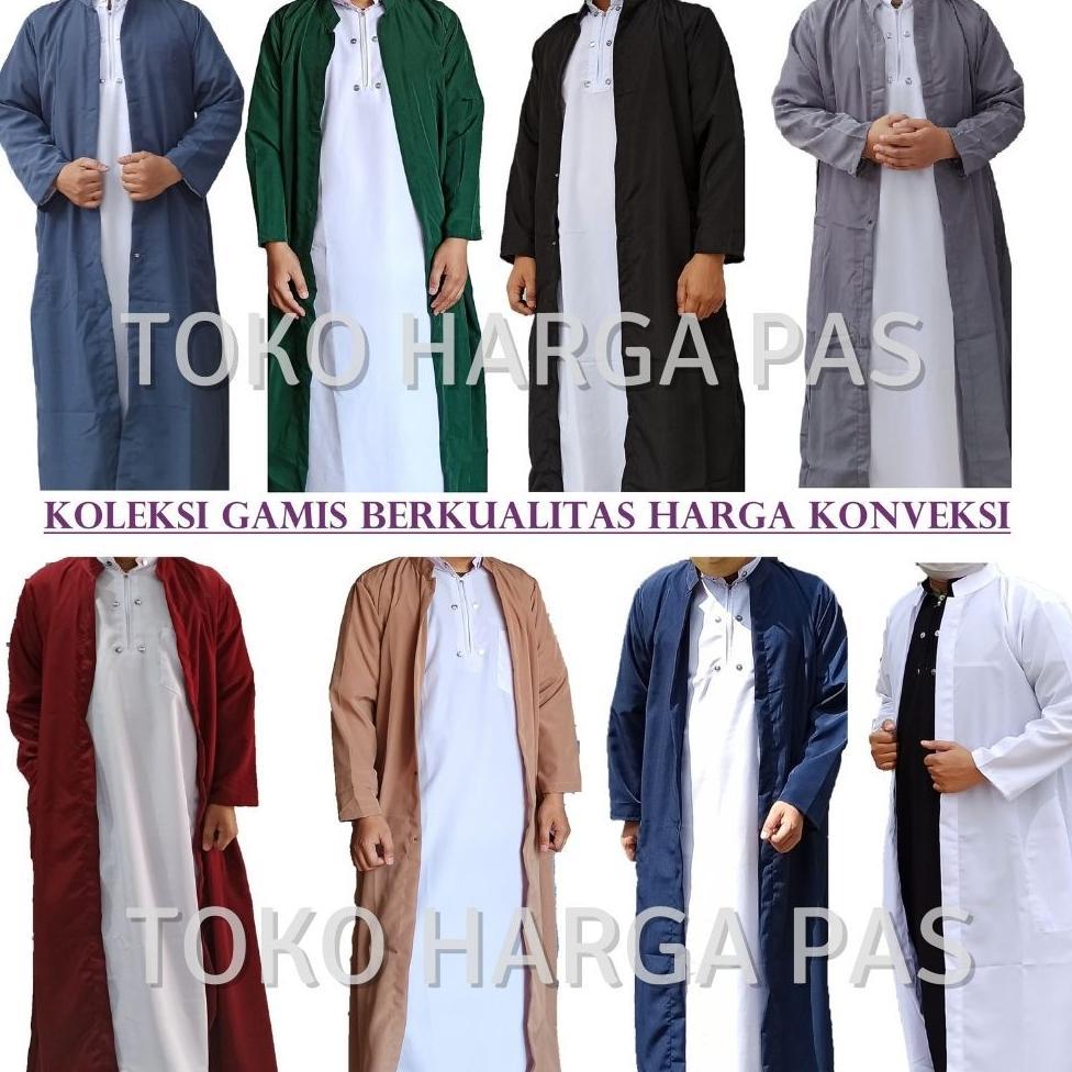 Hemat Grosir Gamis Luaran Pria - Jubah Luaran Pria Harga Konveksi - Jubah Belah Dua Pria Kekinian