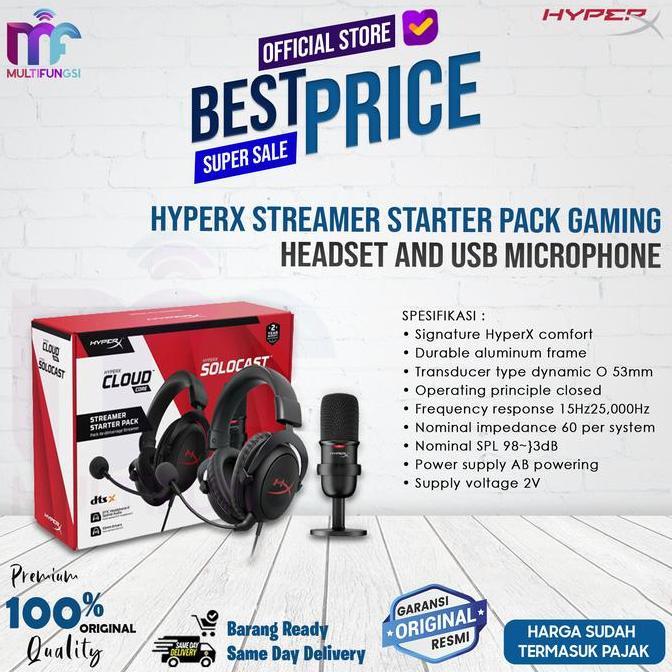 HyperX Streamer Starter Pack Gaming Headset and USB Microphone (TERBAIK) (TERBARU) (TERMURAH)