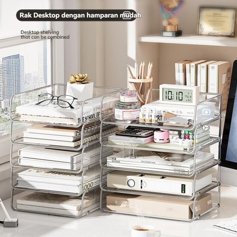 NEW ARRIVAL MEITAITAI Rak Dokumen Transparan File box dokumen Rak buku Desk organizer box File organ