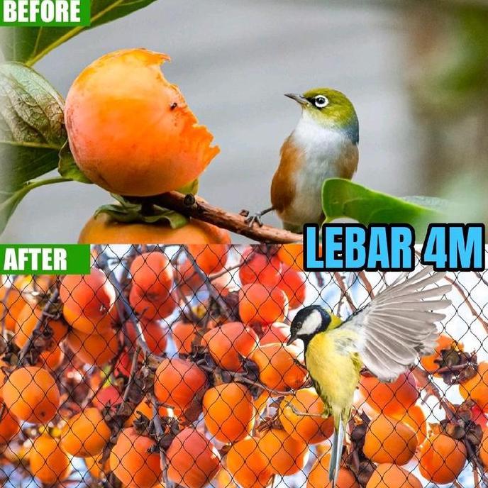 Jaring PE Lubang Kecil 1cm Tebal 2mm Benang D30 Lebar 4m untuk Pengaman Kolam Ikan Kandang Ayam Golf