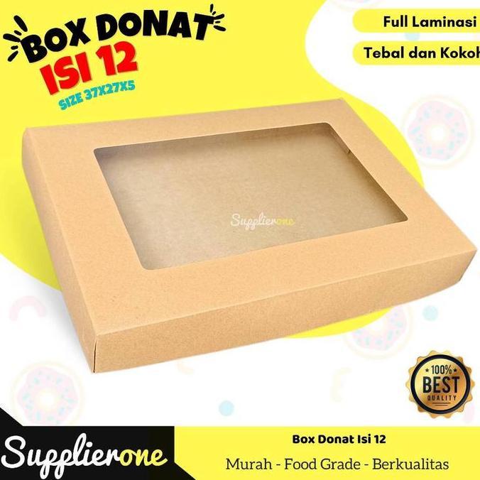 Box Donat Isi 12  / Box Donat / Dus Kue / Kemasan Donat / Dus Donut