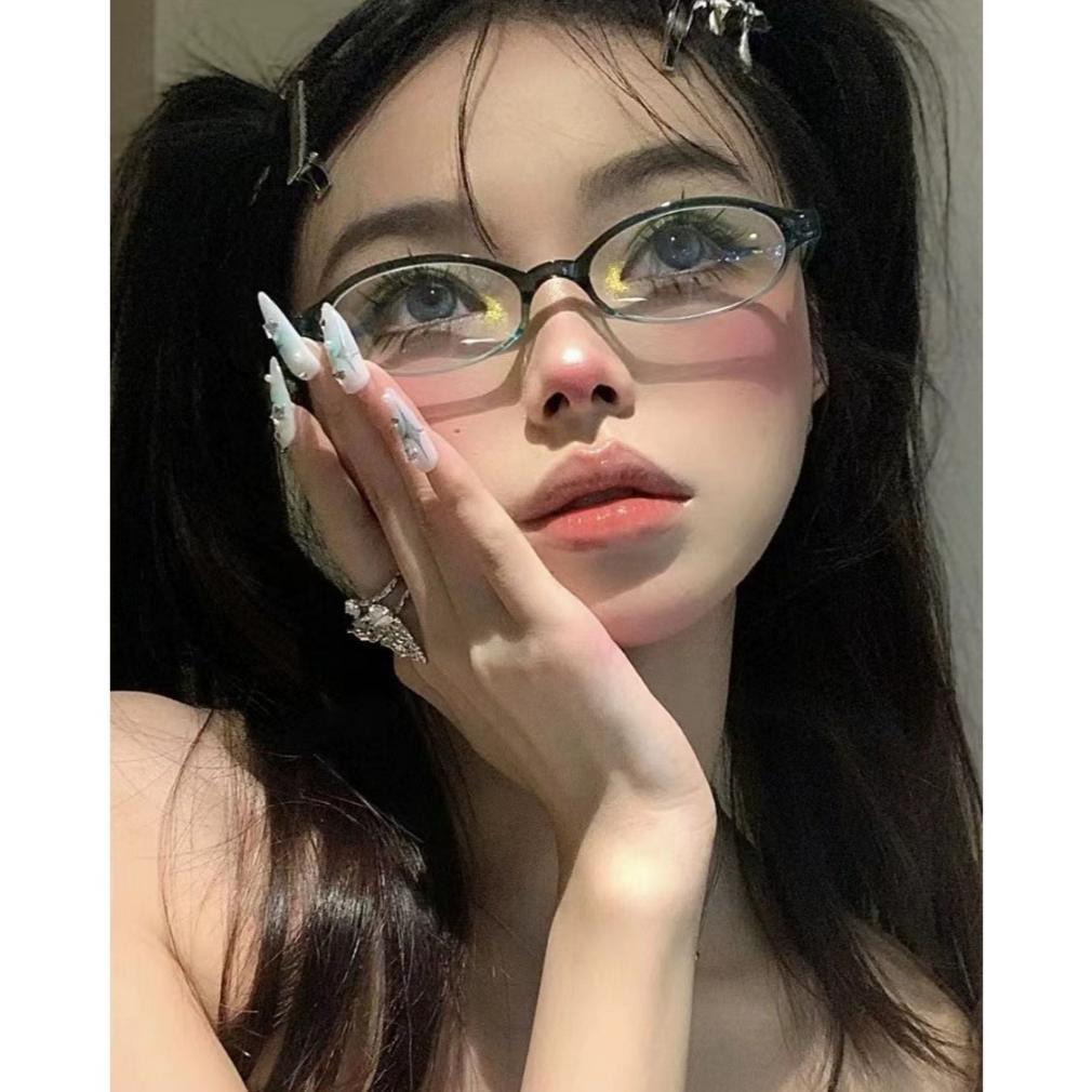 Promo Kacamata Retro Wanita /Bingkai Oval Kacamata Model Korea Untuk Unisex