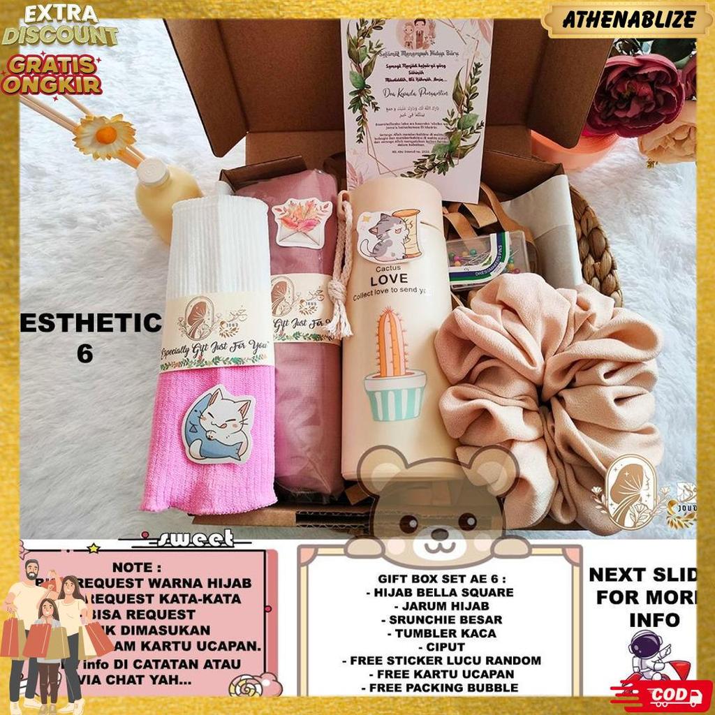 Hampers Hijab Premium / Hampers Hijab Gift Box / Hampers Cewek Ulang Tahun / Hampers Cewek Aesthetic