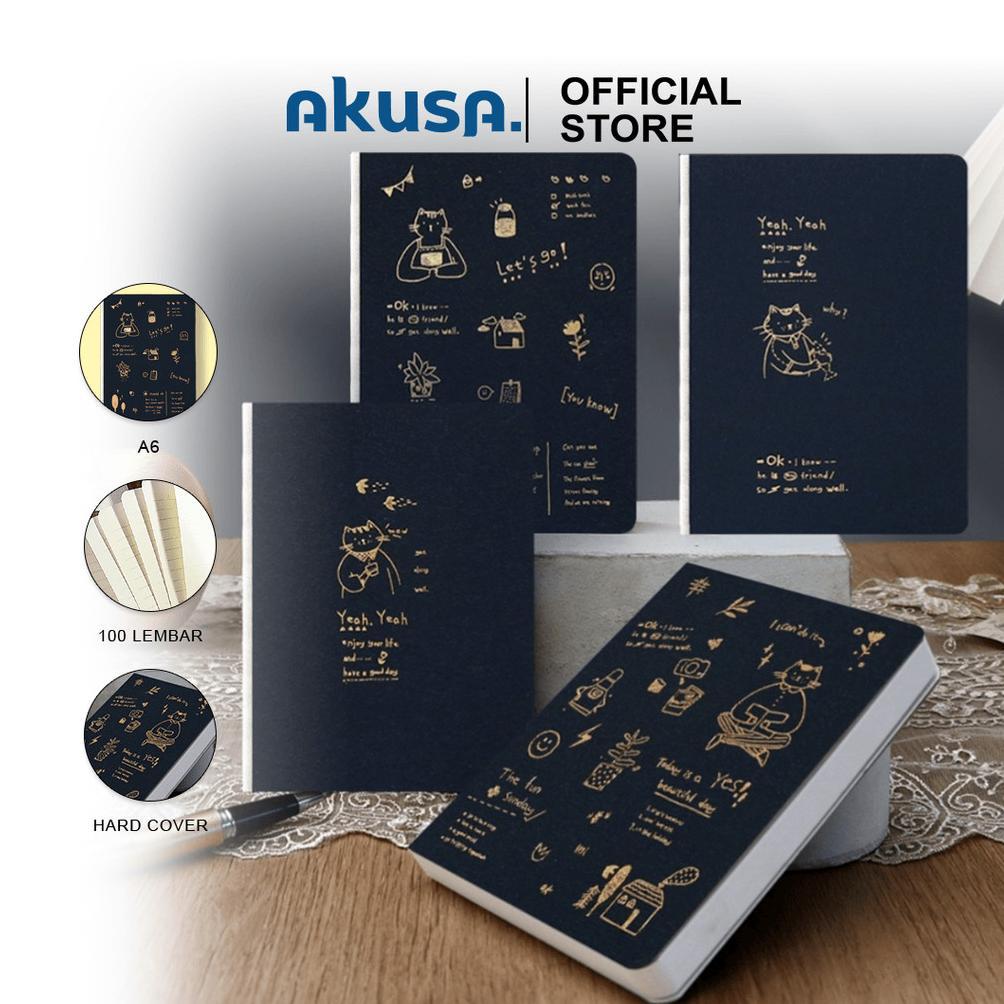 AKUSA A6 Mini Hard Cover Book 100 Lembar Buku Notes Kecil Pocket Book Catatan Jurnal Kertas Tebal Mo