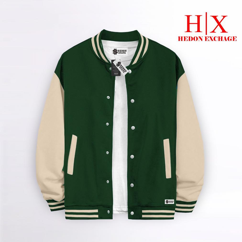 original hedon state jacket varsity baseball kancing polos pink putih pria wanita unisex kekinian