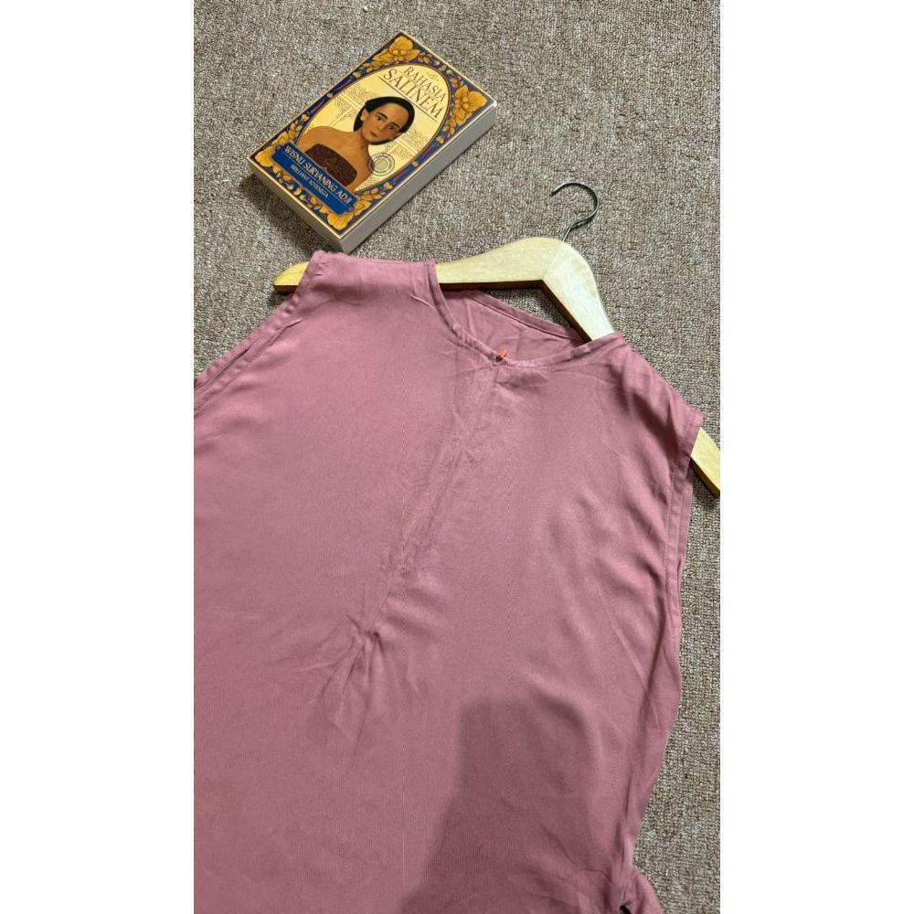 Viral  Inner Dress Rayon Twill Tali Pinggang Inner Gamis Rayon Tanpa Lengan Manset Dress Span Baju D