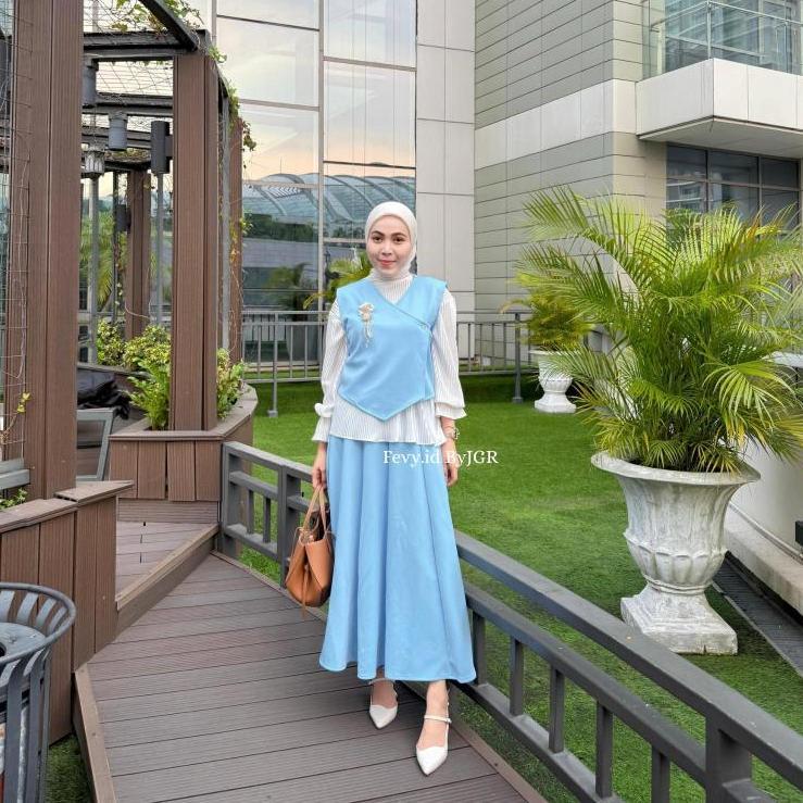 Premium Fevy.Id - Jeslyn Set Vest Korean Style Rompi Kekinian - Rompi Korean Style Wanita