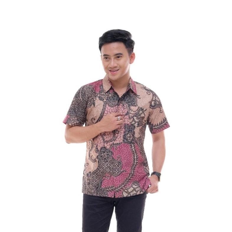 HOT Baju Batik Pria Lengan Pendek / Azriel Batik Premium / Kemeja batik pria lengan pendek