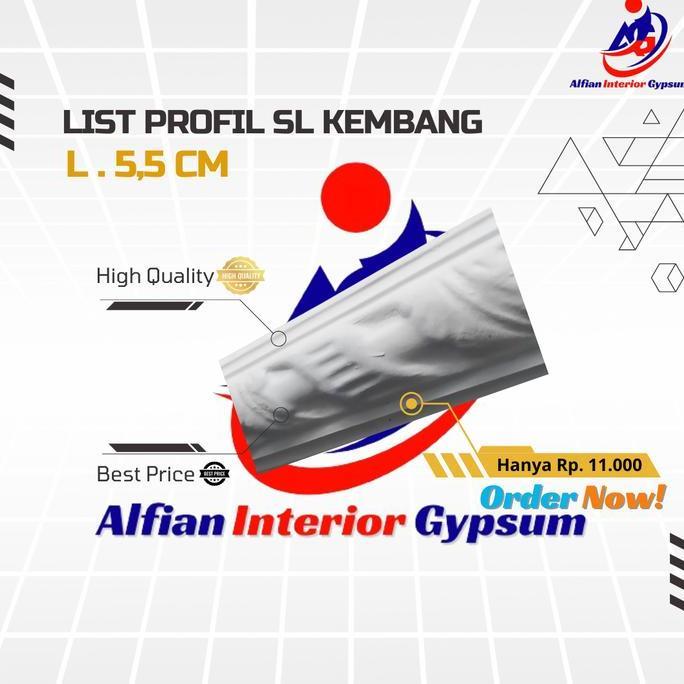 List Profil Gypsum Biding SL Kembang Plafon Minimalis