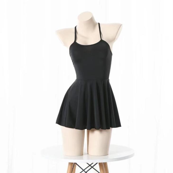 Viral  Loveme Lingerie Sexy Suspender Tipe-A Rayuan Ketat Backless Dress Set Tanpa Cd 1235