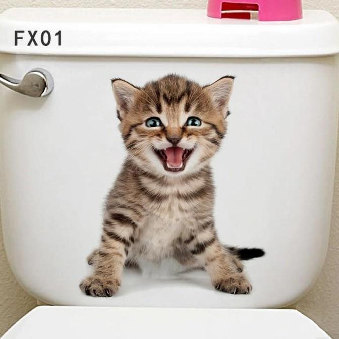 Wall Sticker / Stiker Dinding / Kaca Motif Anak Kucing Lucu