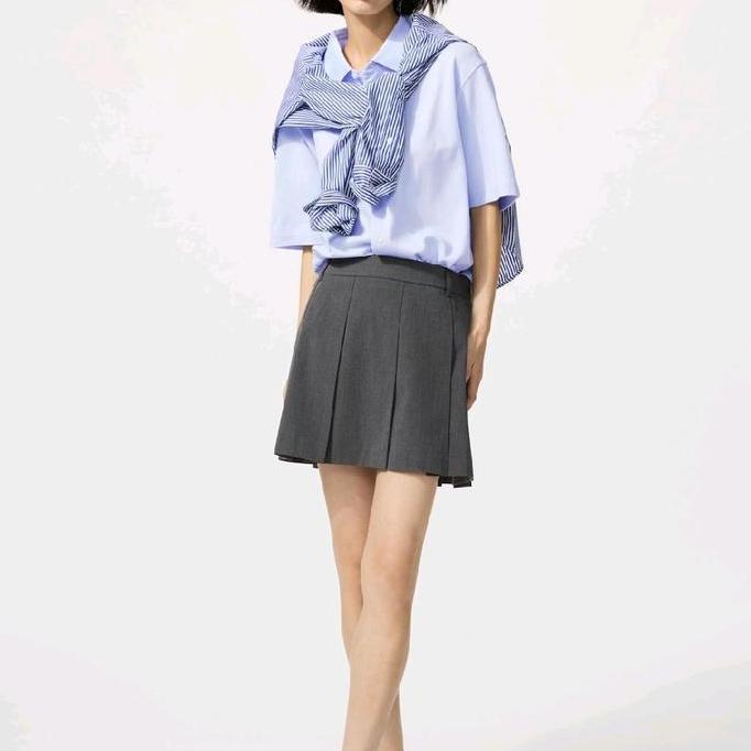 UNIQLO AIRism Katun Pique Kaos Polo Lengan Pendek Kancing Full TERLARIS