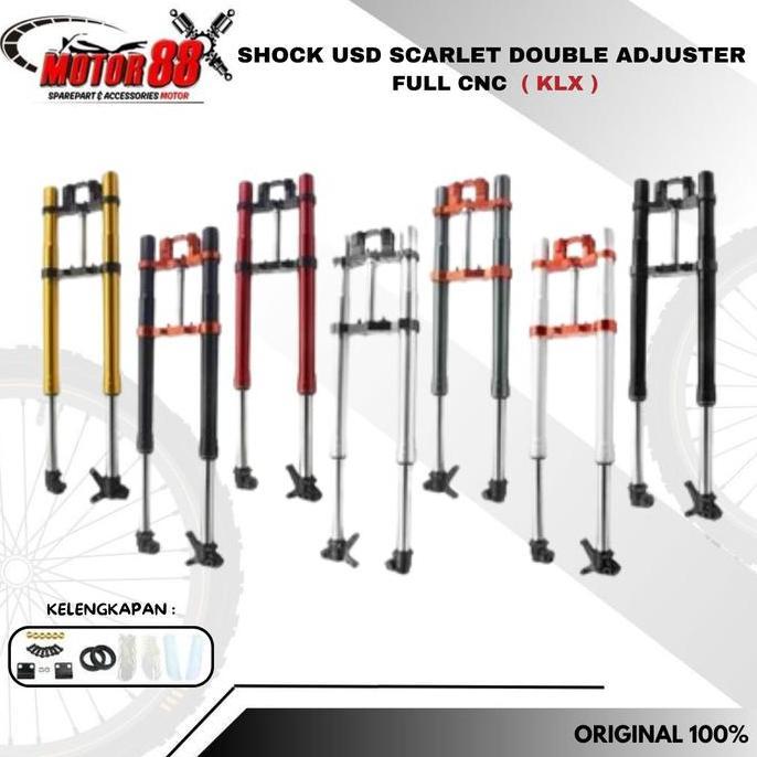 Shockbreaker Depan Shock USD Scarlet Double Adjuster CRF / KLX Full CNC