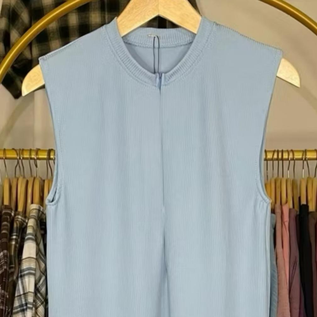 Unik Inner Dress Knit Bumil Dan Busui Knit Rajut Tanpa Lengan Resleting Korean Style