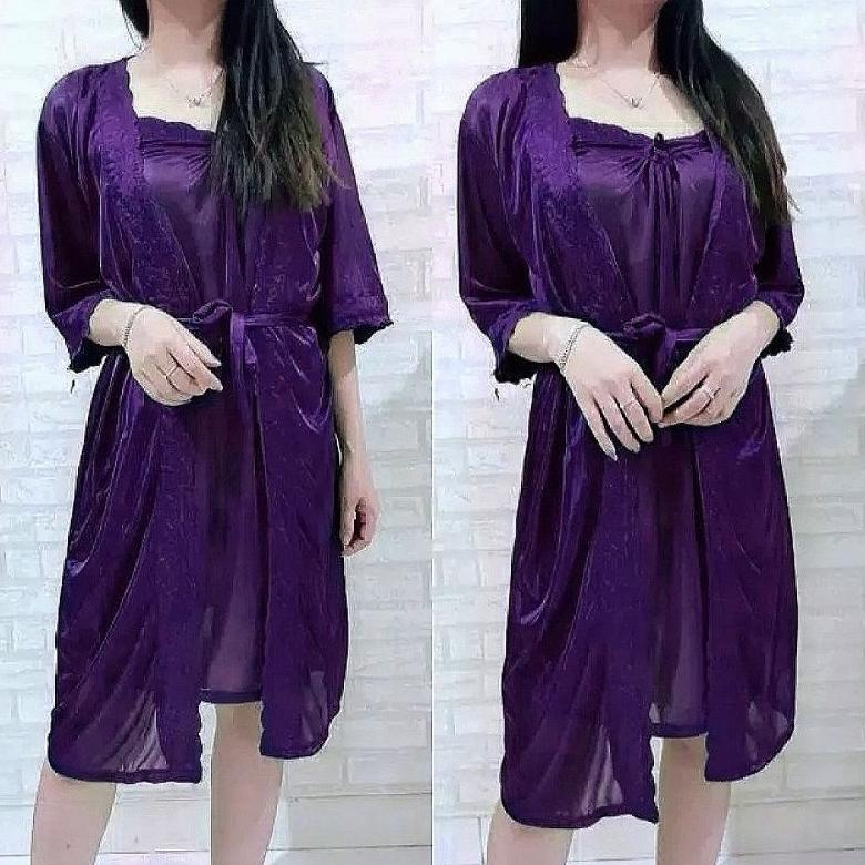 Limited Baju Tidur Lingerie Sexy Kimono Tricot Satin Import