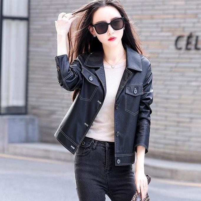 Jaket Kulit Domba / Jaket Wanita Casual Kulit Lembut