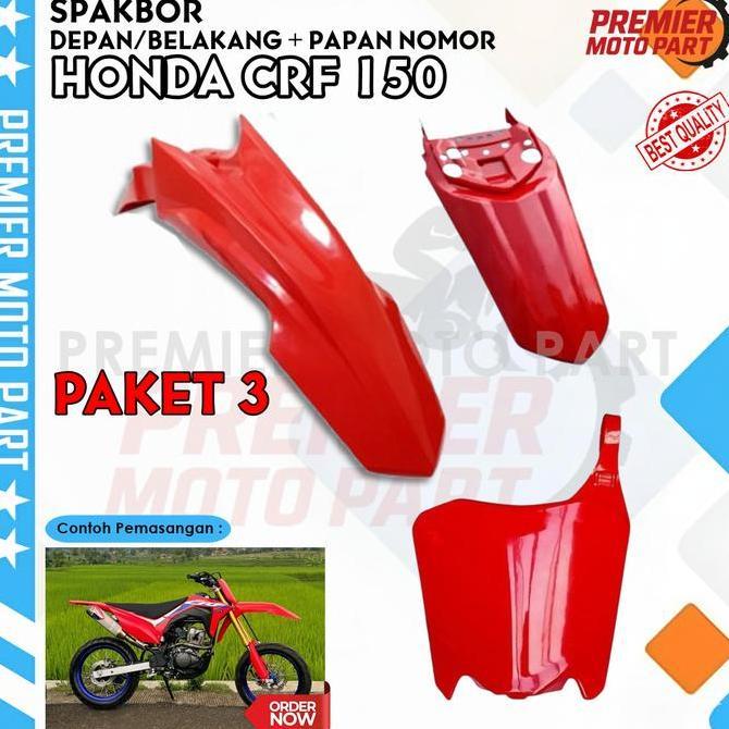 SPAKBOR SET DEPAN BELAKANG PAPAN NOMOR CRF 150 250 MOTOR CROSS TRAIL HONDA CRF 150&250 MOTORCYCLE MU