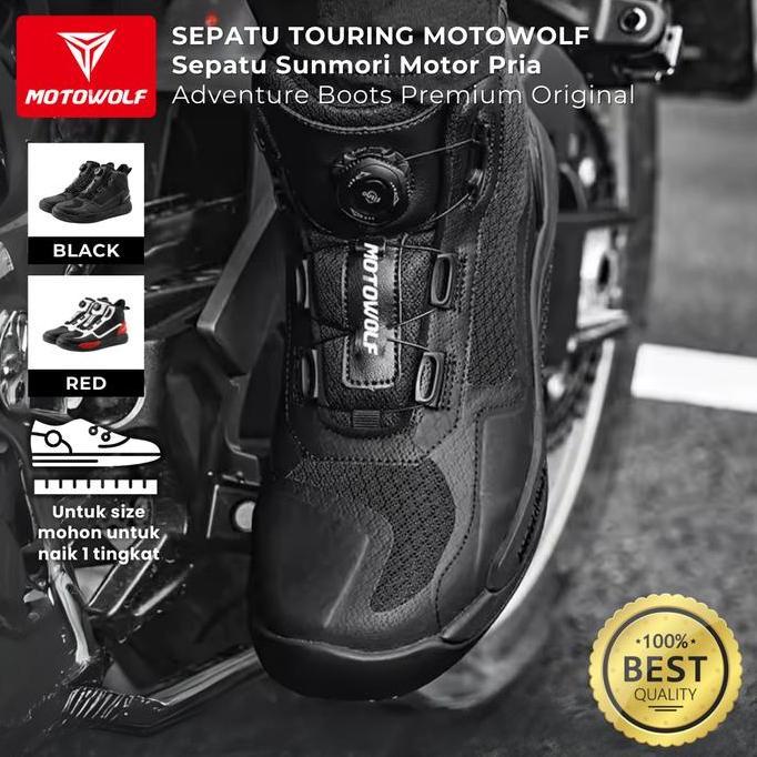 Sepatu Touring Motowolf Sepatu Sunmori Motor Pria Adventure Boots