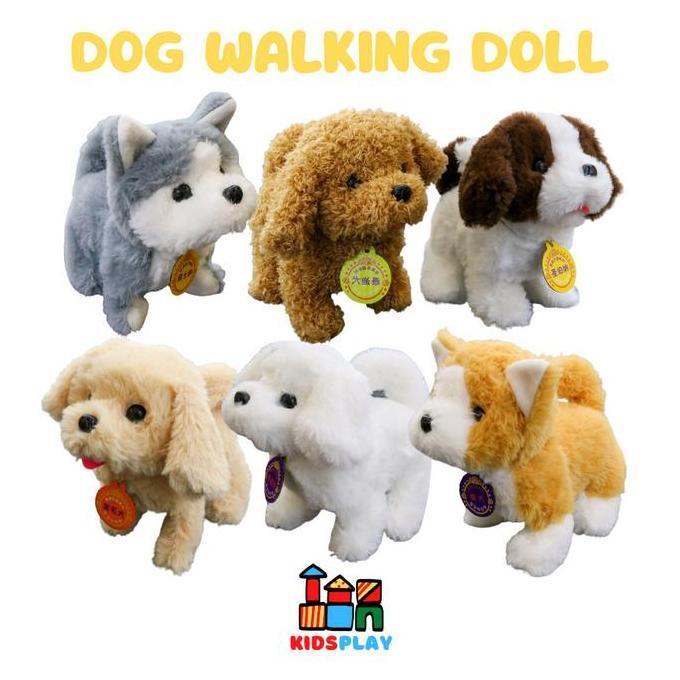 Warungabahgaleh - Dog Walking Doll Boneka Anjing Berjalan Mainan Bayi Boneka Anak Boneka Murah Bonek