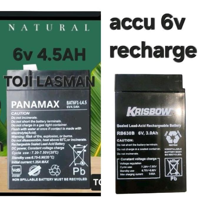 ACCU AKI BATU BATTRE BATTERY BATERAI MOBILAN TIMBANGAN LAMPU KIPAS FAN  EMERGENSI 6V4.5AH 6V4.6AH 6V
