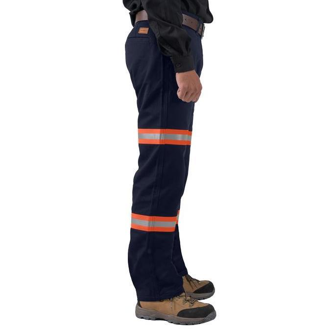 Haslet Orange Navy - Celana Chino Reflektor/Safety Workpant By Engineer