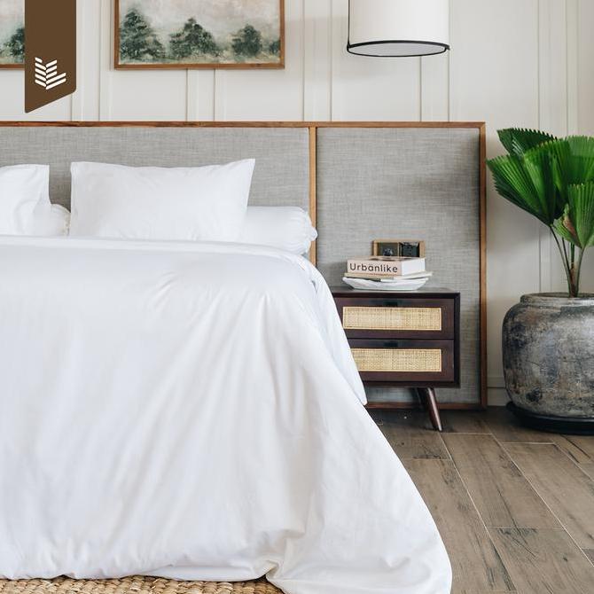 Special Promo Duvet Cover TC 300 Plain White 100% Cotton