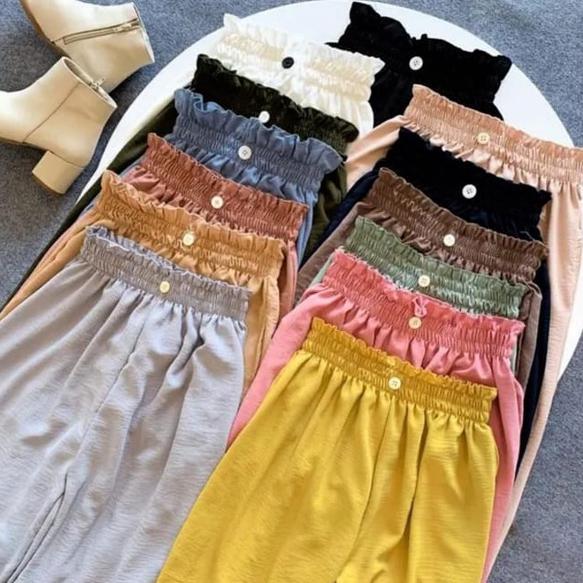 cuci gudang crinkle airflow loose pants variasi kancing/kulot crinkle airflow highwaist / kulot crin