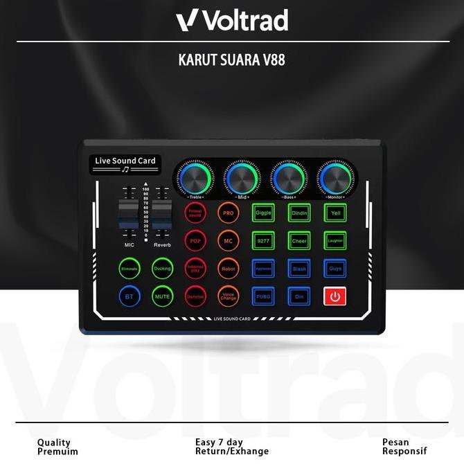 HARGA DISC - Live Sound Card Audio Mixer Podcast,Sound Effects Board For Microphone Sound Card V80 D