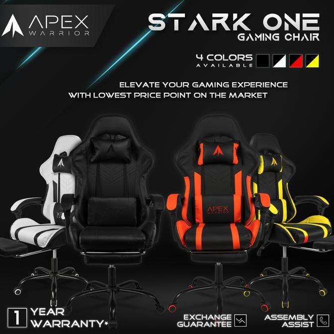 NEW KURSI GAMING DENGAN SANDARAN KAKI APEX WARRIOR STARK ONE PREMIUM GAMING CHAIR WITH FOOTREST WARN
