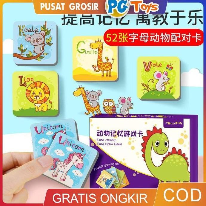 PGTOYS - PUZZLE CARD MEMORY BRAIN DINO GAME / MAINAN DAYA INGAT / MAINAN EDUKASI ANAK / MEMORY GAME