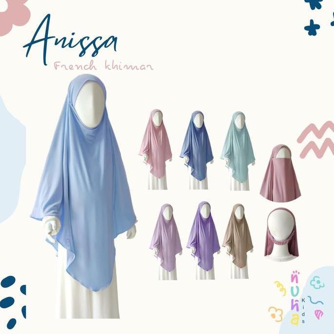 NEW FRENCH KHIMAR ANAK JILBAB HIJAB SYARI JERSEY PREMIUM ANISSA FK NUHA KIDS ORI