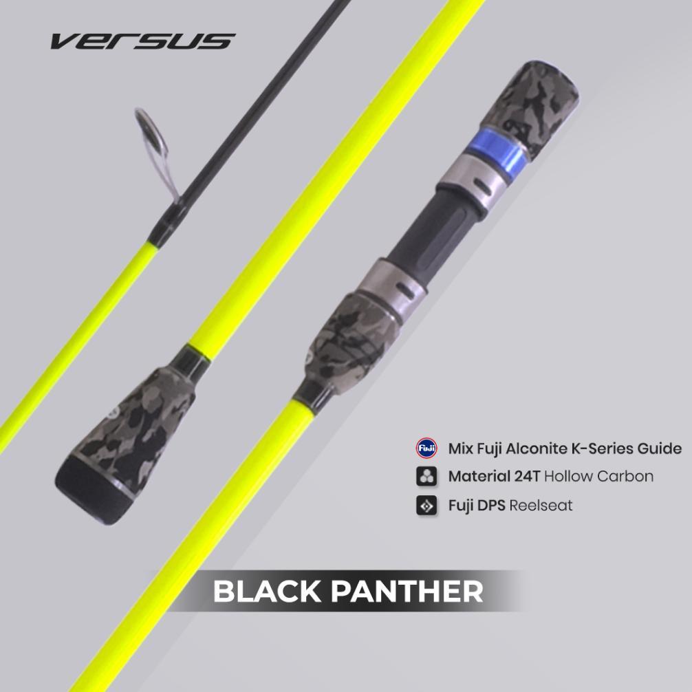 Joran Slow Jigging VERSUS Black Panther Carbon Hollow, Fuji Guide, Jigging Rod 2 Section + FREE KONE