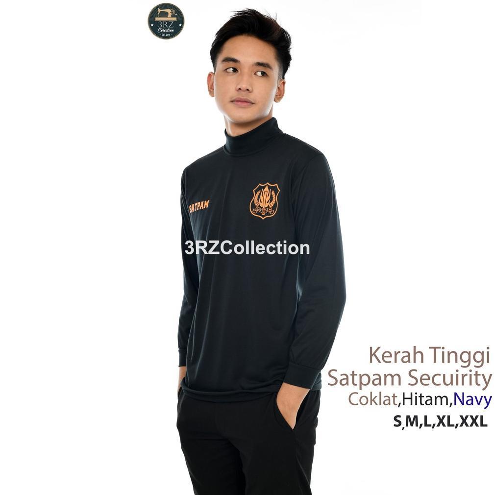 Banting Harga Satpam Security Baju Kaos Security Lengan Panjang Leher Tinggi Kaos Satpam Security Le