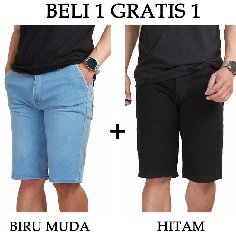 Super Deal (Beli 1 Gratis 1) Celana Jeans Pendek Pria 2023 Terbaru Di Toko Sharahcollection