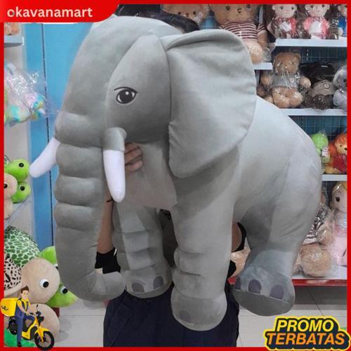 Boneka Gajah Besar Elephant Jumbo Abu-Abu Bahan Halus & Lembut Hemat Banget