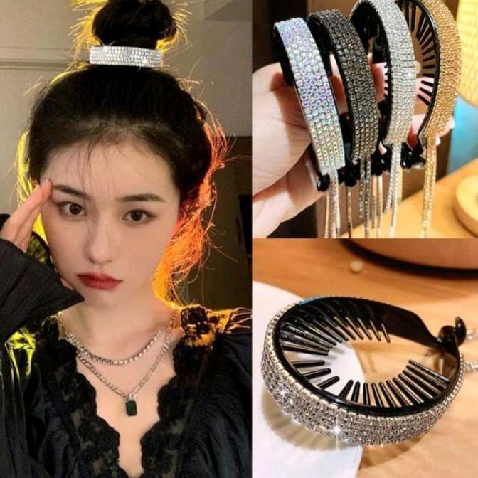 HIASAN RAMBUT CEPOL KONDE KOREA JEPITAN RAMBUT JEPIT CEPOL BERLIAN BERKILAU KOREAN STYLE AKSESORIS R