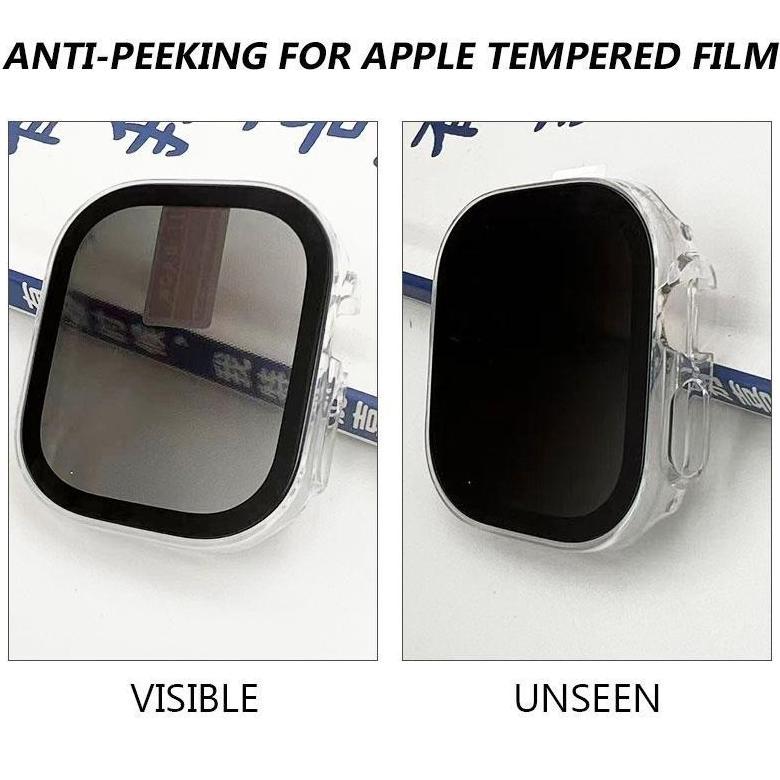 BESTPROMO ANTI PEEPING PC CASE TEMPERED GLASS CASE FOR APPLE WATCH ULTRA 3 2 49MM IWATCH 40MM 41MM 4