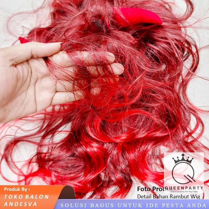 WIG devil / wig setan / Rambut palsu panjang murah / Wig tanduk setan / Rambut Palsu Halloween
