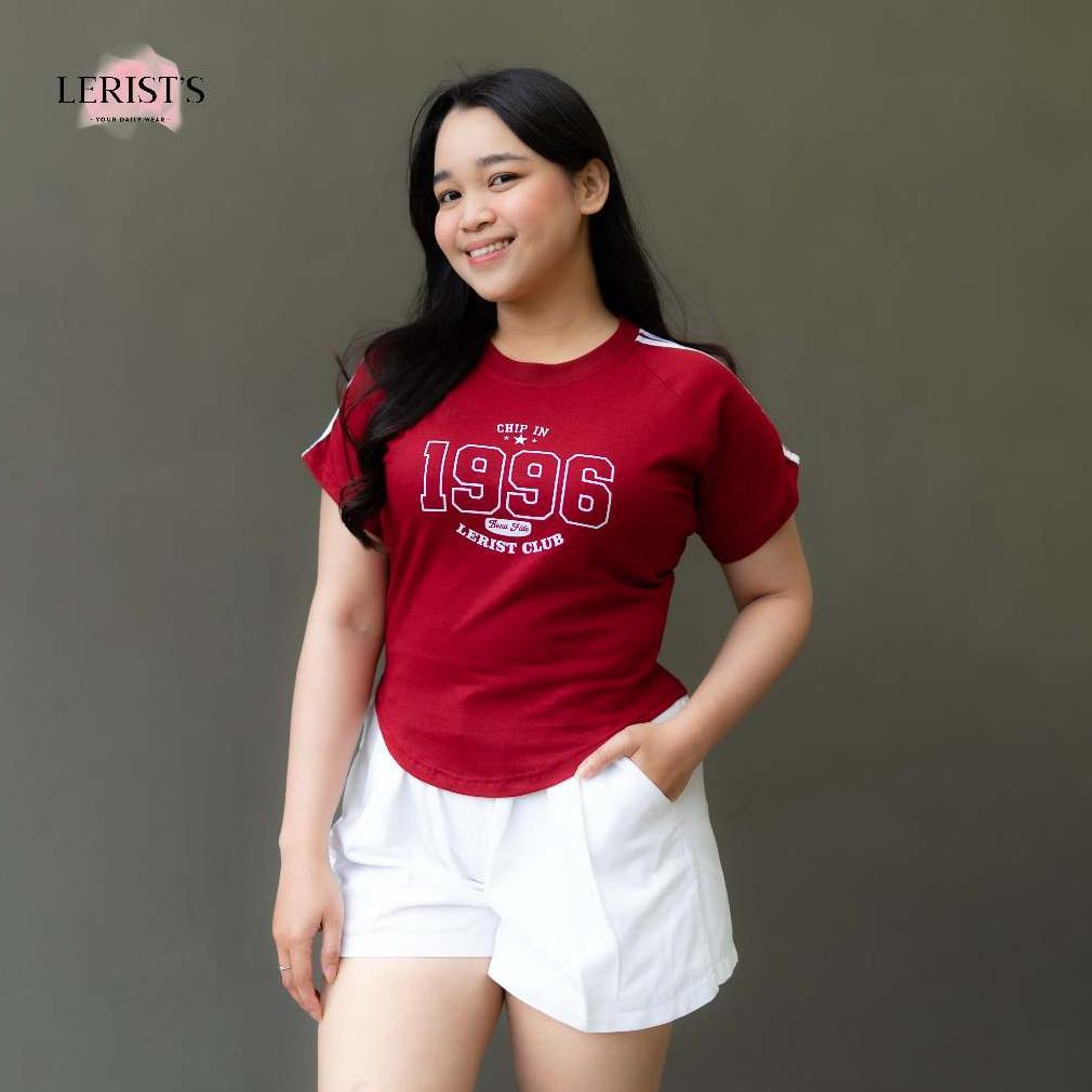 BIG SALE CROP CHIP IN 1996 LERIST CLUB WOMEN - TSHIRT CROP ROUND NECK TOP TEE KAOS ATASAN WANITA COT