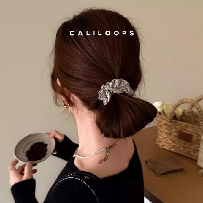 Caliloops 1 Set 2 Pcs Ikat Karet Rambut Scrunchies Wanita Korean Style Rixa
