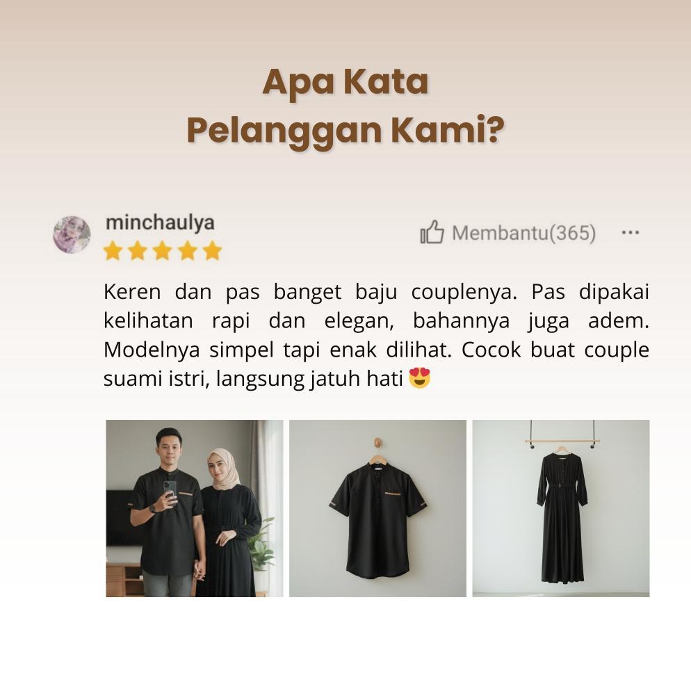 FAST DELIVERY Gamis Couple Pasangan Suami Istri Idaman Warna Hitam Terbaru by Saudagar Baju Muslim K