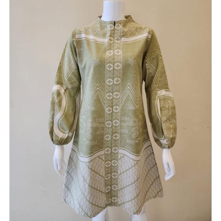FLASH SALE 12 MOTIF TUNIK / TUNIK BATIK FULL FURING FREE MASKER / DRESS WANITA / BLOUSE WANITA / ATA