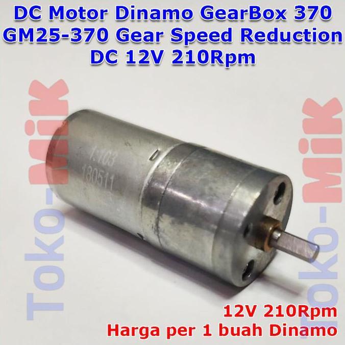 Dinamo Dc Motor 370 Gm25-370 Slow Speed Reduction Gearbox Dc 12V Gigi Gear Reduksi Lambat