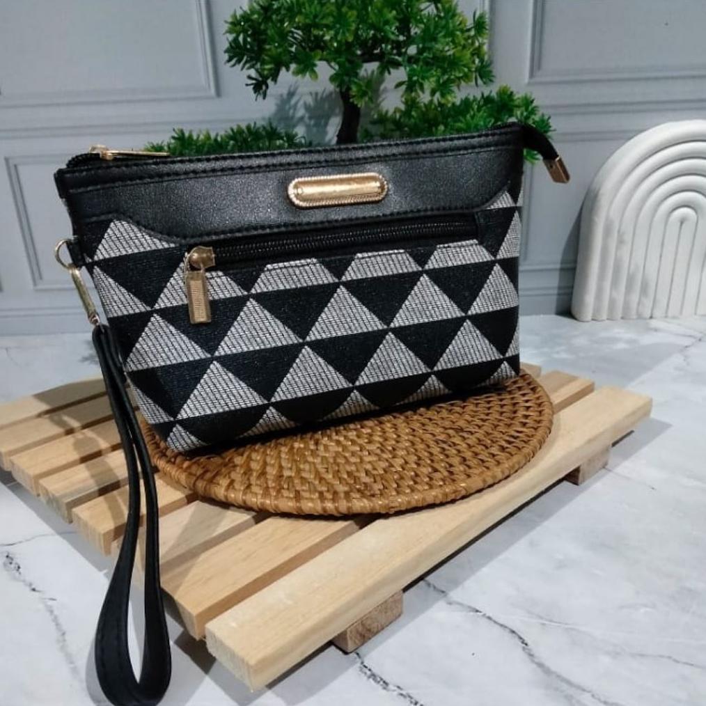 Diskon Khanza1 Clutch - Dompet Pouch Wanita 2 Rest 2 Ruang Muat Hp Dan Peralatan Kosmetik / Dompet W