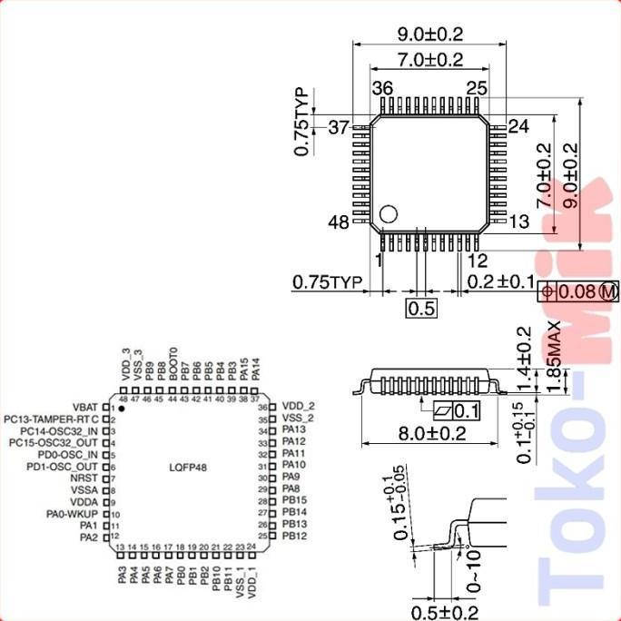 ic stm32febkc6t6 stm32febkx6 stm32febk stm32 lqfp-48