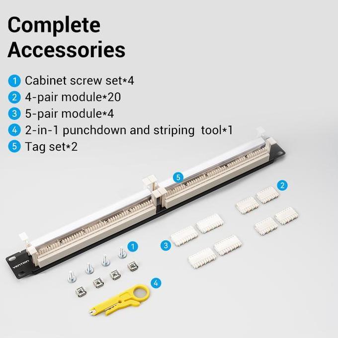 Sale Vention Telephone Patch Panel Rackmount Rj11 Telepon