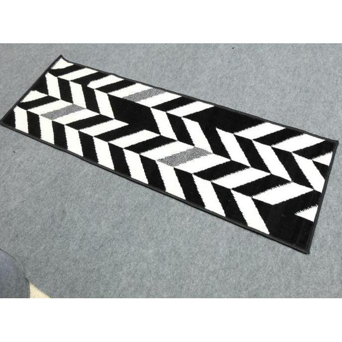 MAROC Karpet 80x200 cm BW 02 Monokrom Local, Karpet Lantai, Karpet Bulu